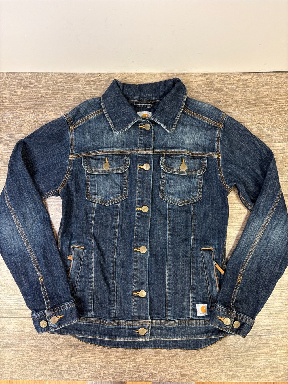 Carhartt Women’s Stretch Denim Jean Jacket Dark Wash XS 0/2